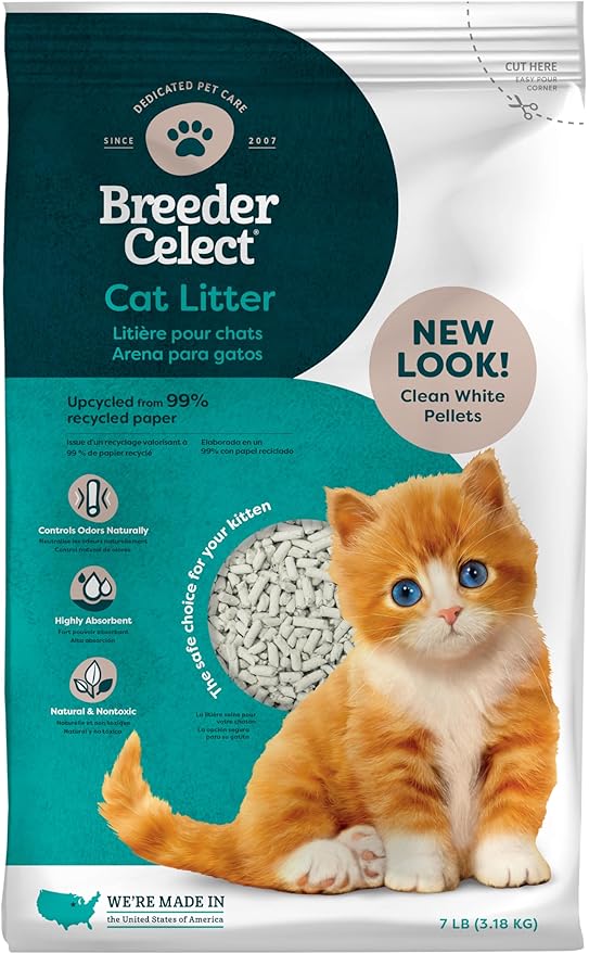 BREEDER CELECT RECYCLED PAPER CAT LITTER PELLETS 7lb - Budpants