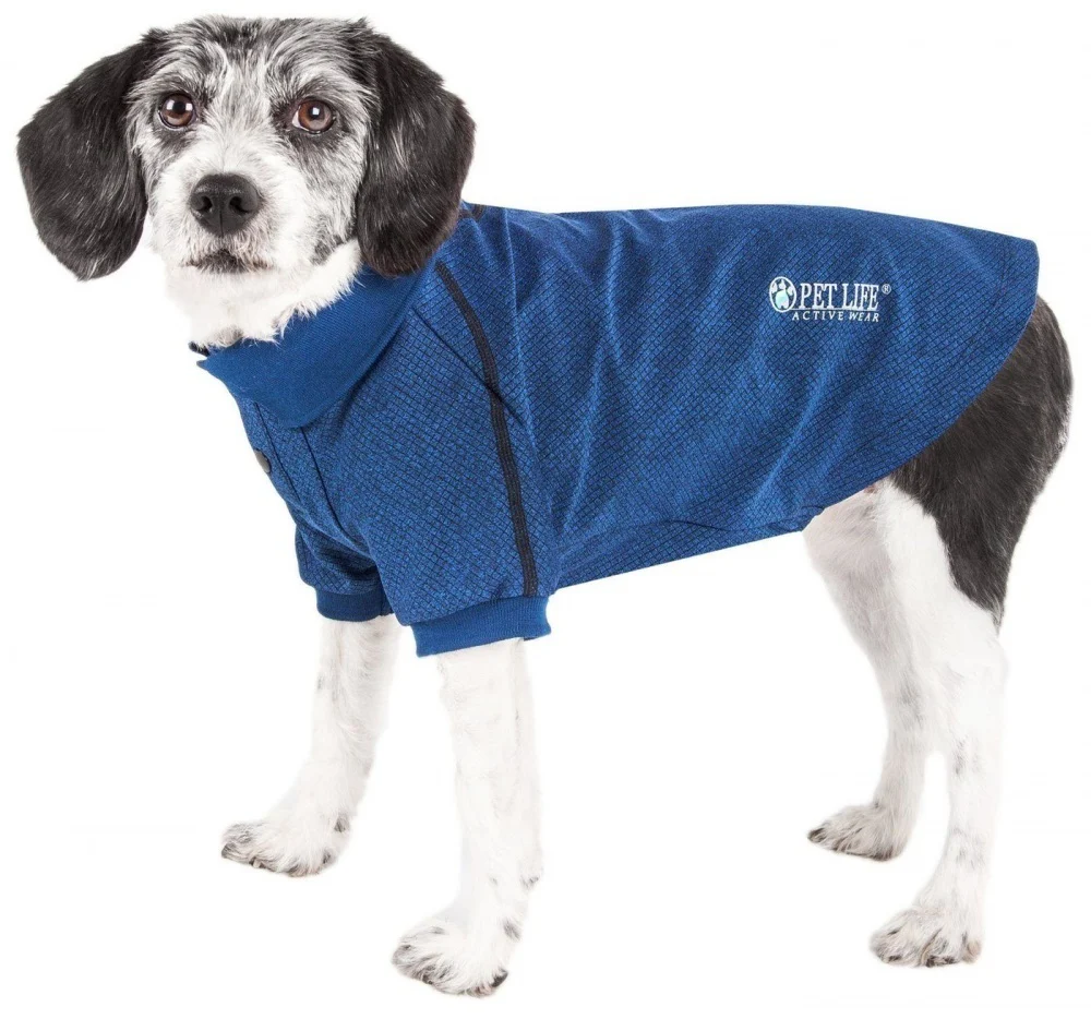 Pet Life Active Relax Stretch Fur Flexed Navy Polo Dog T-Shirt - Budpants