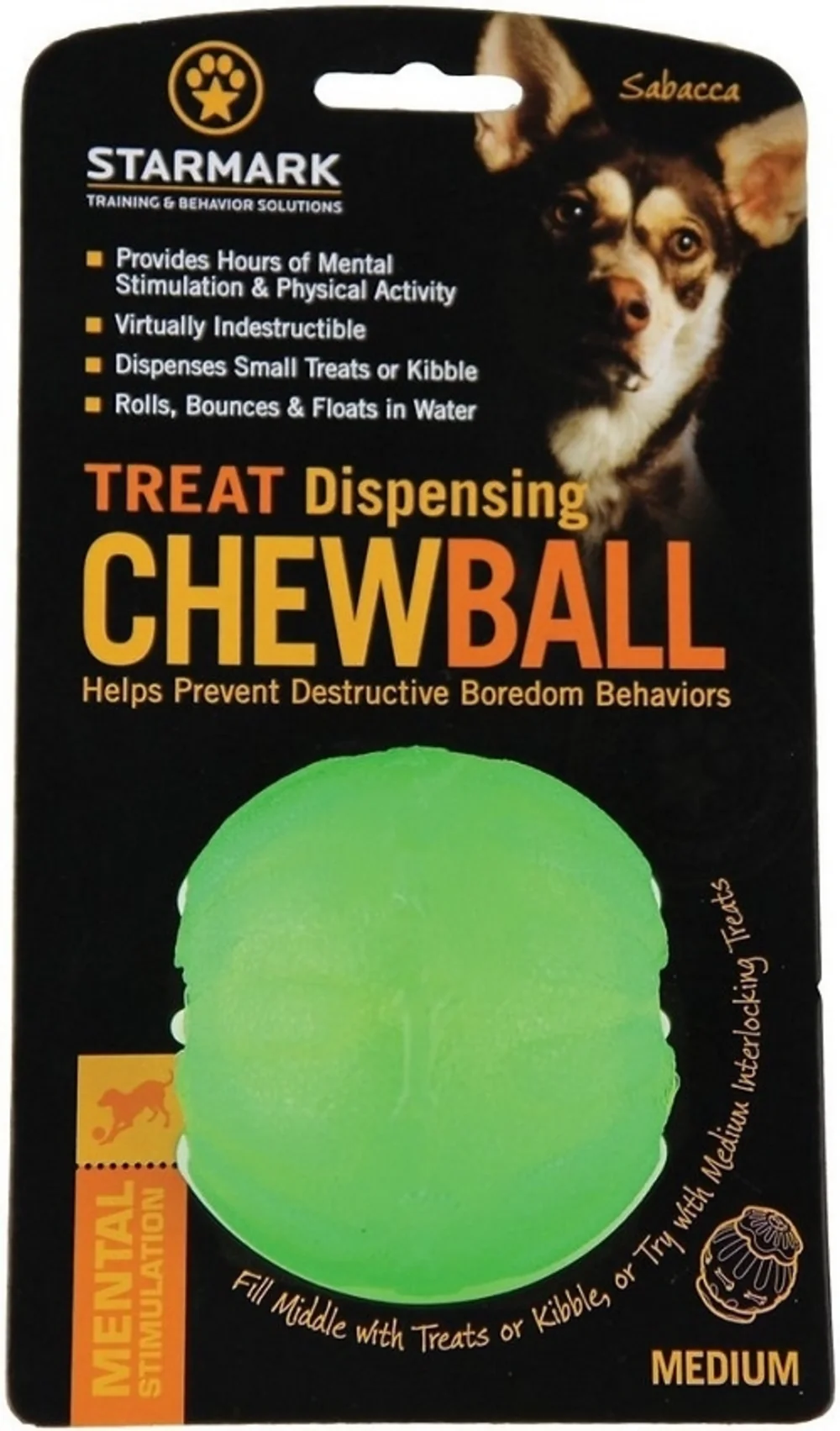 Starmark Treat Dispensing Chew Ball Dog Toy - Budpants