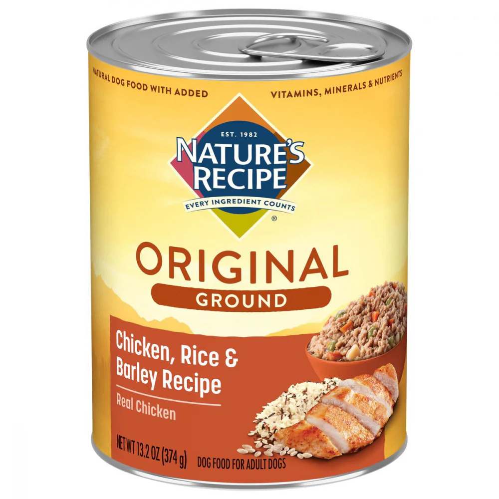 Nature's Recipe Easy to Digest Chicken Rice Barley Homestyle Ground Canned Dog Food - Budpants