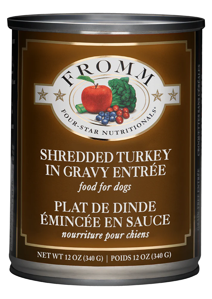 Fromm Shredded Turkey in Gravy Entree Canned dog food 12oz - Budpants