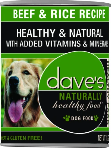 Dave's Naturally Healthy Beef And Rice Canned Dog Food - Budpants