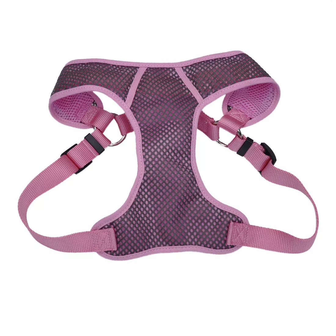 Coastal Comfort Soft Sport Wrap Adjustable Dog Harness Gray with Pink - Budpants