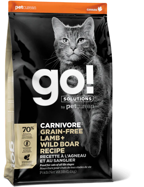 Petcurean GO! Solutions Carnivore Grain Free Lamb & Wild Boar Recipe Dry Cat Food - Budpants