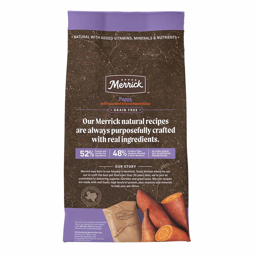 Merrick Grain Free Real Texas Beef + Sweet Potato Puppy Recipe Dry Dog Food - Budpants