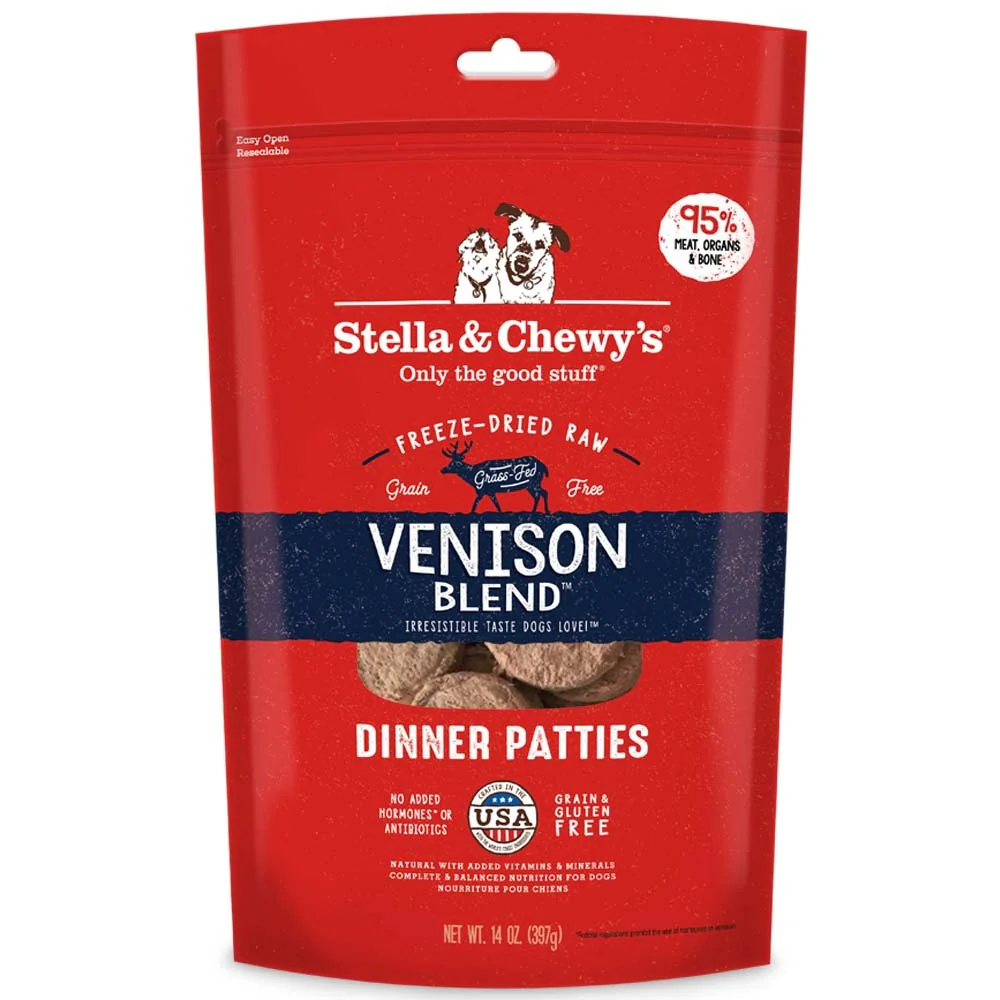 Stella & Chewy's Venison Blend Grain Free Dinner Patties Freeze Dried Raw Dog Food - Budpants