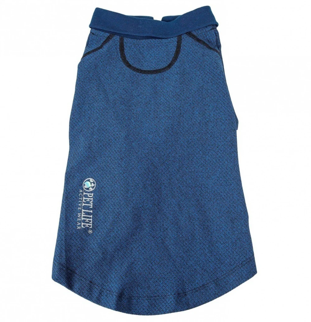 Pet Life Active Relax Stretch Fur Flexed Navy Polo Dog T-Shirt - Budpants