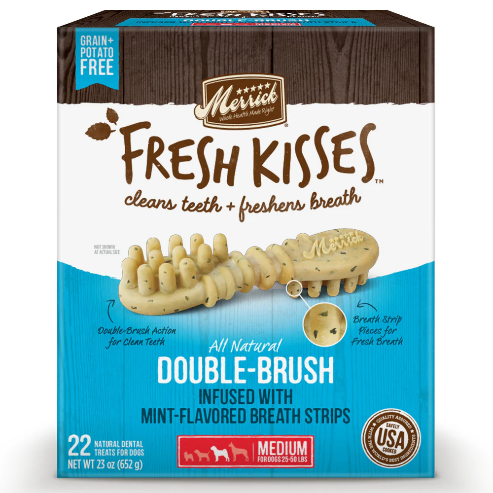 Merrick Fresh Kisses Dog Dental Treats With Mint Breath Strips Dog Treats for Medium Breeds - Budpants