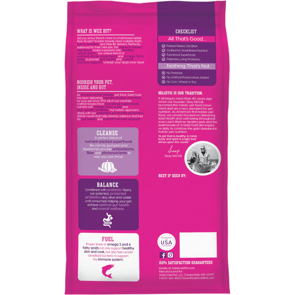 Solid Gold Wee Bit Small Breed Dry Dog Food - Budpants