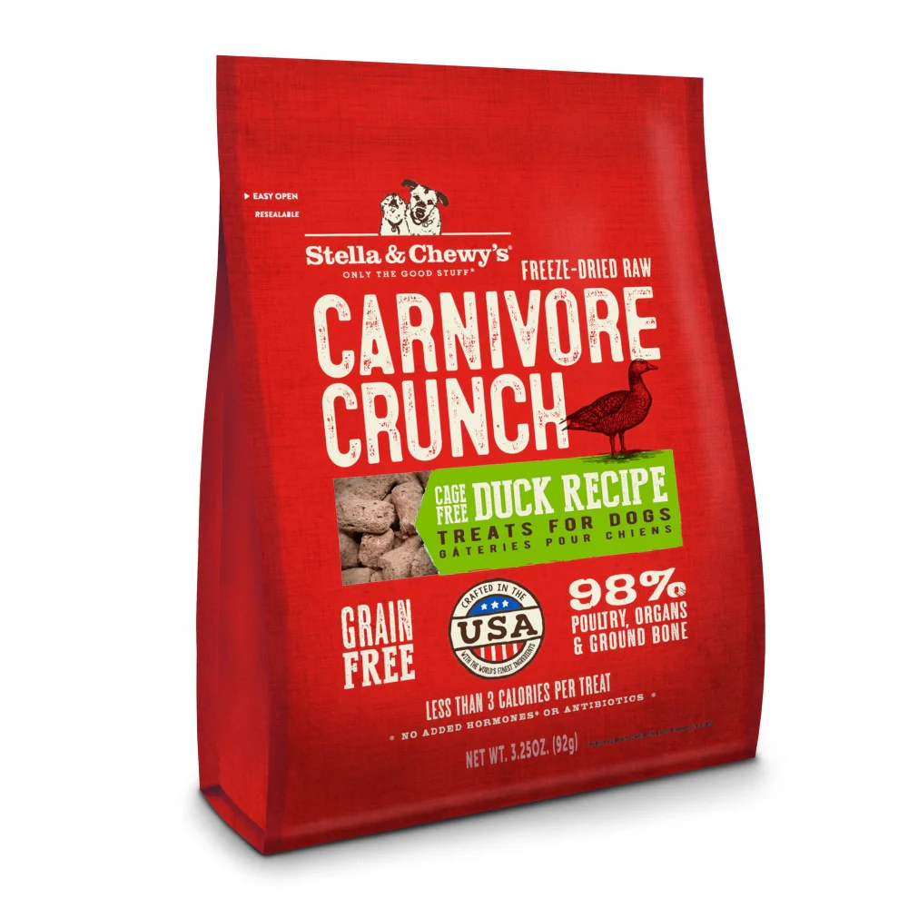 Stella & Chewy's Carnivore Crunch Grain Free Duck Recipe Freeze Dried Raw Dog Treats - Budpants