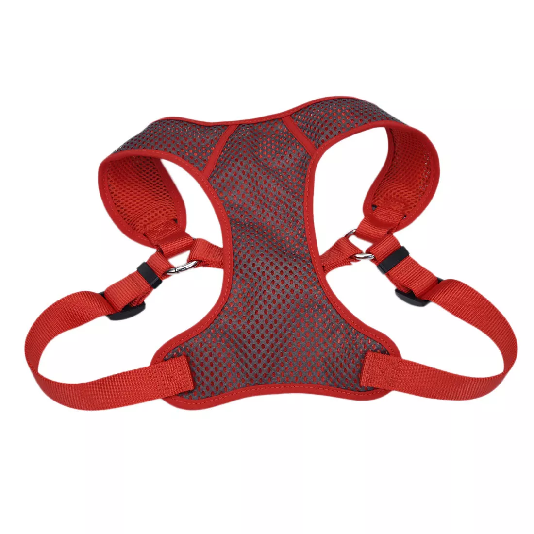 Coastal Comfort Soft Sport Wrap Adjustable Dog Harness Gray with Red - Budpants