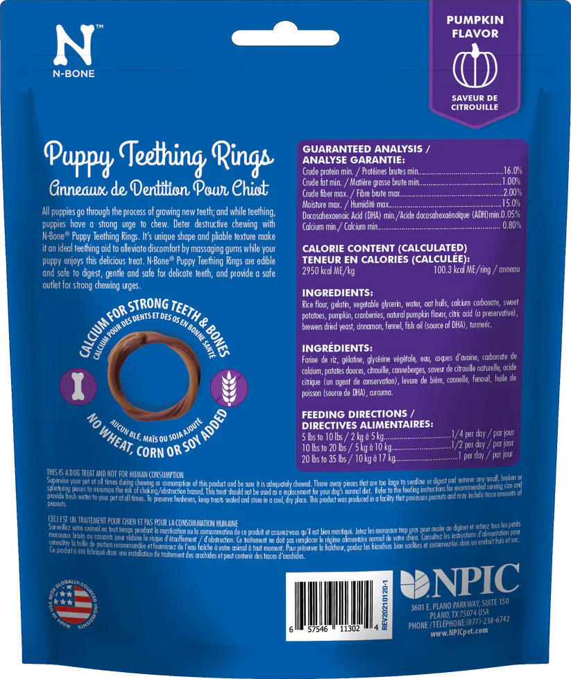 N-BONE PUPPY TEETHING RINGS PUMPKIN FLAVOR - Budpants