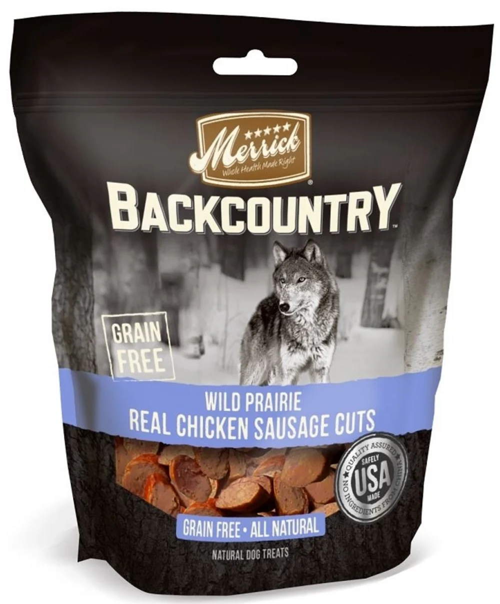 Merrick Backcountry Wild Prairie Grain Free Chicken Sausage Cuts Dog Treats - Budpants