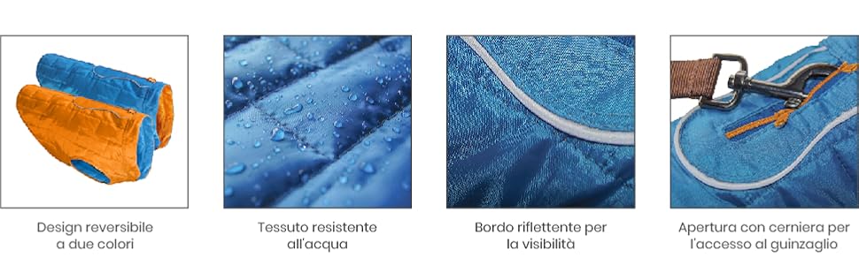 Giacca invernale reversibile, riflettente ed elegante per cani Kurgo Loft