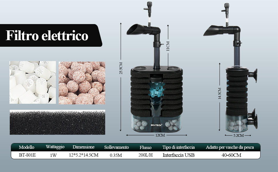 filtro ad aria acquario