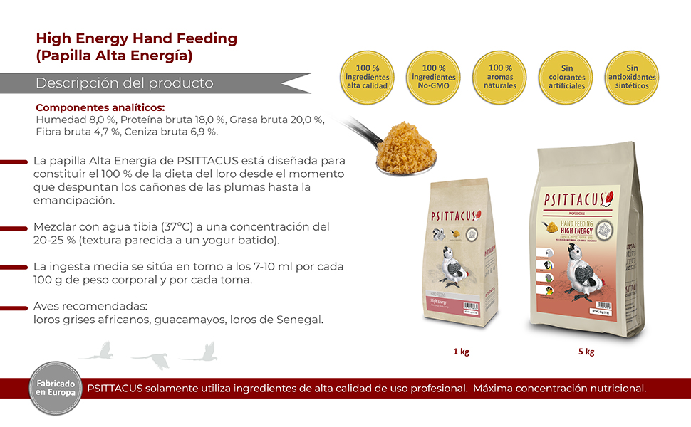 Psittacus specialisti nutrizione uccelli cibo animali uccelli uccelli alimentazione porridge high energy